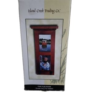Island Creek Trading Co Pine Pub Frame  & wall hooks with photos decor